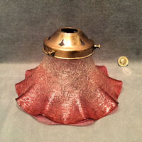 Cranberry and Crackle Finish Glass Lamp Shade S162