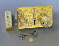 Decorated Brass Rim Lock RL950