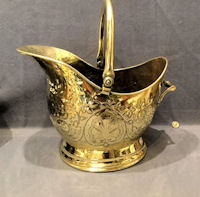 Engraved Brass Coal Helmet