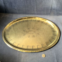 Engraved Oval Brass Drinks Tray T158