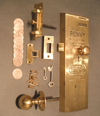 Etas No 5 Unused Brass Id in The Slot Loo Door Lock