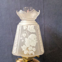 Etched and Frosted Square Oil Lamp Shade