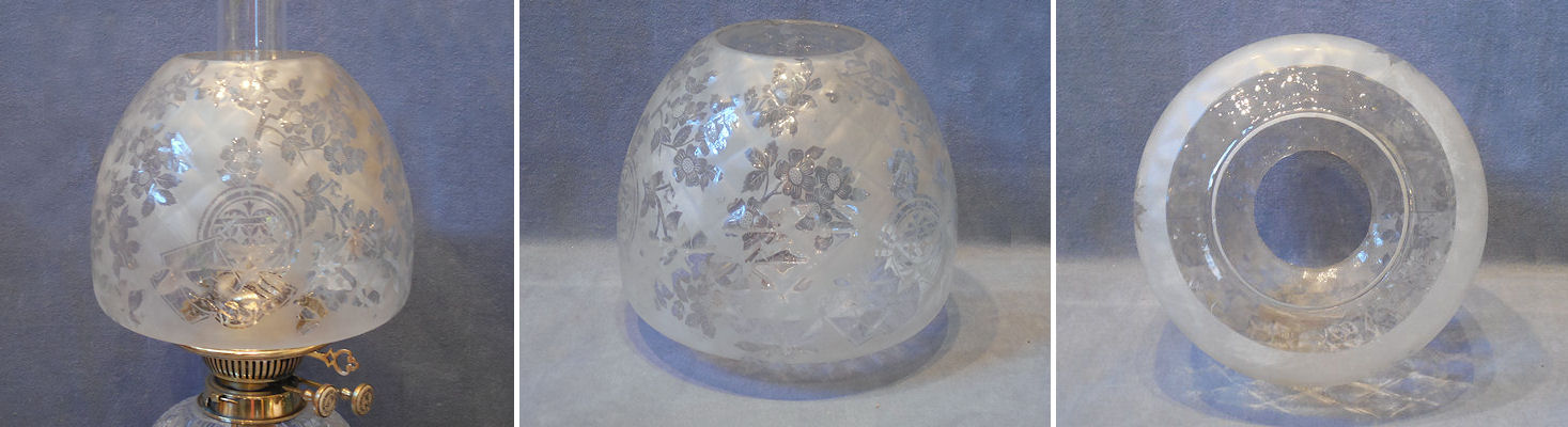 Oil Lamps Etched Glass Oil Lamp Shade Os121