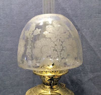 Etched Glass Oil Lamp Shade OS158