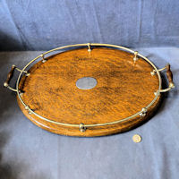 Galleried Oval Oak Tray 