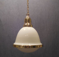 Glass and Brass Electric Light Fitting