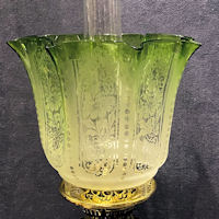 Green Tinted Glass Oil Lamp Shade OS180