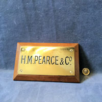 H.M. Pearce & Co Brass Nameplate NP372