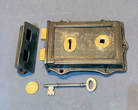 Hills Patent Reversible Wrought Iron Rim Lock RL961
