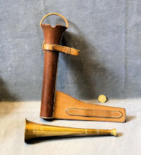 Kohler & Son Brass Hunt Horn in Holder HH42