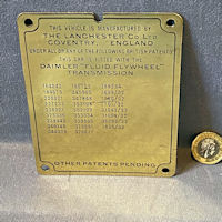 Lancaster Co Ltd Brass Plaque M143