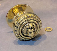 Lion Mask Brass Door Pull 