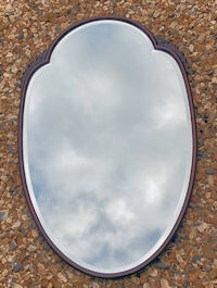 Mahogany Framed Bevelled Wall Mirror M220