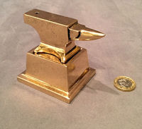 Miniature Brass Anvil on Stand