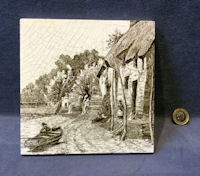 Minton Sepia Pictorial Tile T191