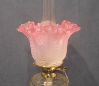 Nailsea Glass Pink Oil Lamp Shade