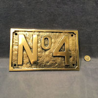 No 4 Heavy Brass Plaque R73