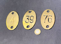 Numbered Brass Discs, 4 available HN40
