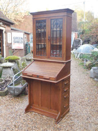 Oak Lebus Bureau Bookcase