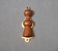 Oak and Brass Keyhole Cover KC361