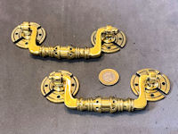 Pair of Arts & Crafts Brass Drawer Handles CK586