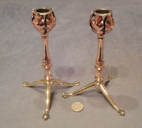 Pair of Benson Brass and Copper Candlesticks