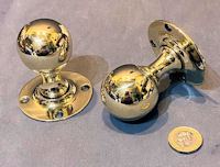 Pair of Brass Door Handles, 3 pairs available DH1149