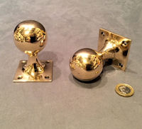 Pair of Brass Door Handles, 2 pairs available DH679
