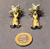 Pair of Small Brass Drop Handles, 2 pairs available CK570