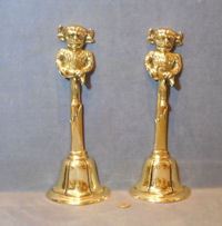 Pair of Brass Lincoln 'Imp' Door Porters DP81