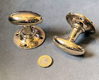 Pair of Brass Oval Brass Door Handles DH018