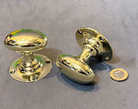 Pair of Brass Oval Door Handles, 4 pairs available DH1154