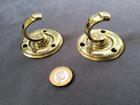 Pair of Brass Picture Rail Hooks PH34