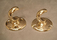 Pair of Brass Picture Rod Mounting Hooks PH26