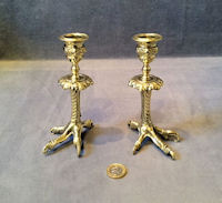 Pair of Brass Talon Candlesticks