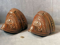Pair of Carved Wooden Stirrups T45
