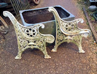 Pair of Cast Iron Garden Bench Ends