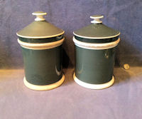 Pair of Ceramic Apothecary Jars with Lids BJ158 
