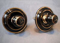 Pair of Black Ceramic Interior Bell Pulls