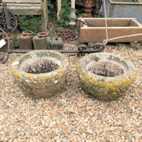 Pair of Circular Stone Troughs