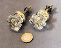 Pair of Clear Glass Cupboard Knobs CK560 