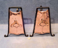 Pair of Copper and Wrought Iron Fire Dogs