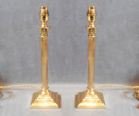 Pair of Corinthian Column Electric Side Lamps