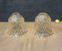 Pair of Cut Glass Lamp Shades S663