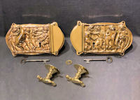 Pair of Decorated Brass Rim Lock Sets RL860