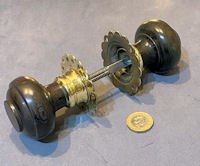 Pair of Ebony & Brass Door Handles, 6 pairs available DH1162