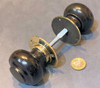 Pair of Ebony & Brass Door Handles, 4 pairs available DH1171