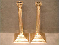 Pair of Engraved Brass Candlesticks CS132
