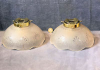 Pair of Etched Glass Light Shades S640