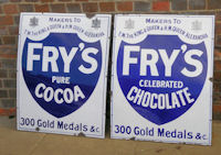 Pair of Fry's Enamel Signs